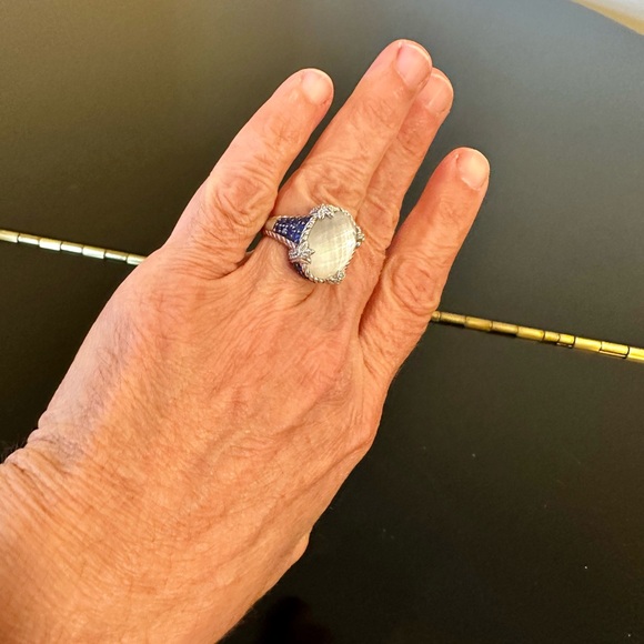 Judith Ripka Luxury Vintage Couture Authentic Sterling Mother of Pearl Ring - Picture 3 of 17